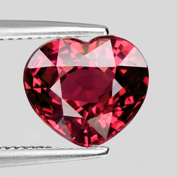 7.00 mm Heart {1.55ct} Fire Luster Natural Mahenge Intense Orange Pink Malaya Garnet [Flawless-VVS]-Top Grade
