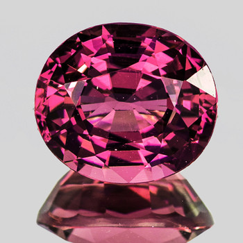 7.5x6.8 mm Oval {1.92ct} Fire Luster Natural Mahenge Intense Purple Pink Malaya Garnet [Flawless-VVS]-Top Grade
