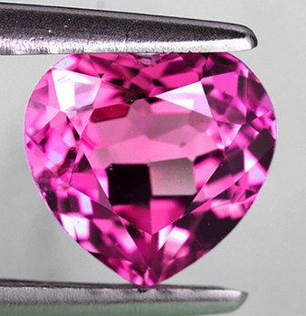 5.00 mm Heart {0.40ct} Top Fire Natural Intense Pink Tourmaline [Flawless-VVS]