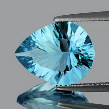 10x8 mm Pear Concave 1 piece Natural Brilliant Sky Blue Topaz [Flawless-VVS]