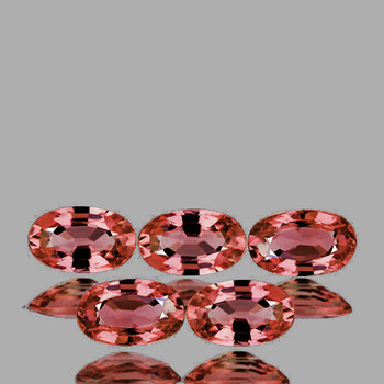 5x3 mm Oval 5pcs AAA Superb Luster Natural Pink Orange Sapphire [Flawless-VVS] Rare Color