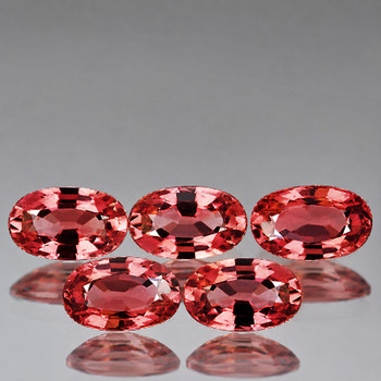 5x3 mm Oval 5pcs AAA Superb Luster Natural Pink Orange Sapphire [Flawless-VVS] Rare Color