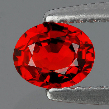 5x4 mm Oval {0.45ct} Top Luster Natural Intense Orange Red Sapphire [Flawless-VVS]