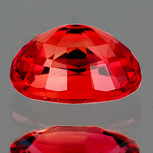 5.5x4.5 mm Oval {0.75ct} Top Luster Natural Intense Orange Red Sapphire [Flawless-VVS]