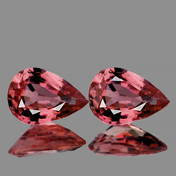 5x3 mm Pear 2 pieces AAA Luster Natural Pink Orange Sapphire [Flawless-VVS]