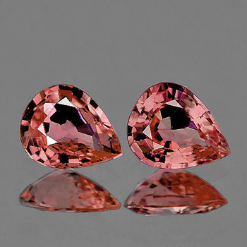 5x4 mm Pear 2pcs Top Luster Natural Pink Orange Sapphire [Flawless-VVS]