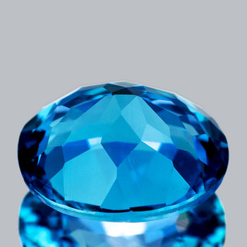 10x7 mm Oval {3.30ct} Fire Luster Natural Top London Blue Topaz [Flawless-VVS]