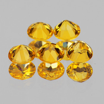 3.30 mm Round Portuguese 5 pieces AAA Fire Natural Intense Yellow Sapphire [Flawless-VV