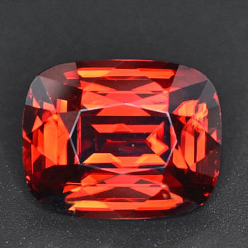 8x6.5 mm Cushion {2.28ct} Top Fire Natural Unheated Orange Red Zircon (Red Flash) [Flawless-VVS]