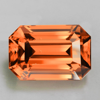 7x5 mm Octagon {1.55ct} Top Fire Natural Unheated Orange Zircon [Flawless-VVS]