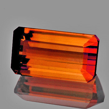 8x5 mm Octagon {1.78ct} Top Fire Natural Unheated Orange Red Zircon [Flawless-VVS]