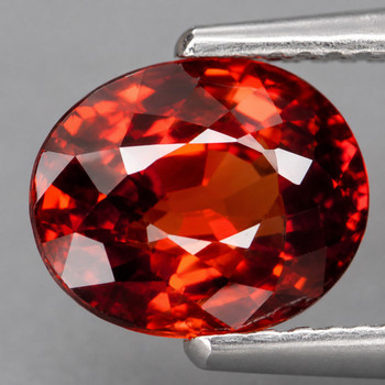 8x6 mm Oval {2.32ct} Top Fire Natural Unheated Intense Orange Red Zircon [Flawless-VVS]