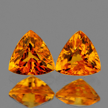 5.50 mm Trillion 2pcs AAA Fire Sparkles Natural Top Intense Yellow Sapphire [Flawless-VVS]-Top Grade