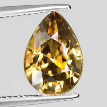 10x7 mm Pear {3.12ct} Top Fire Natural Unheated Imperial Zircon [Flawless-VVS]