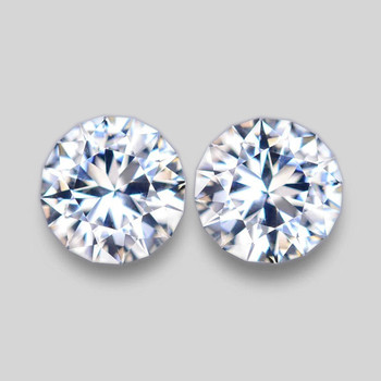4.00 mm Round 2pcs Diamond Cut Top Luster Natural Titanium White Spinel [Flawless-VVS]