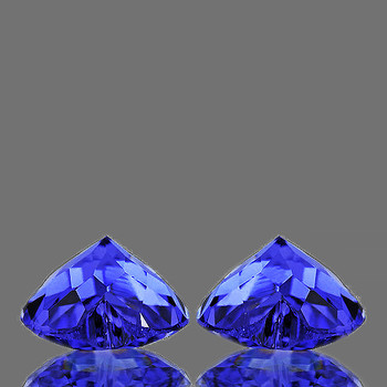 6.00 mm Heart 2 pieces AAA Fire Luster Natural Intense Purple Blue Tanzanite [Flawless-VVS]-AAA Grade