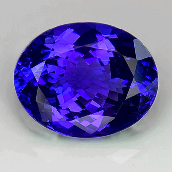 14x11 mm Oval {7.70cts} Top Luster Natural D-Block Purple Blue Tanzanite [Flawless-VVS]-Top Grade Free Certificate