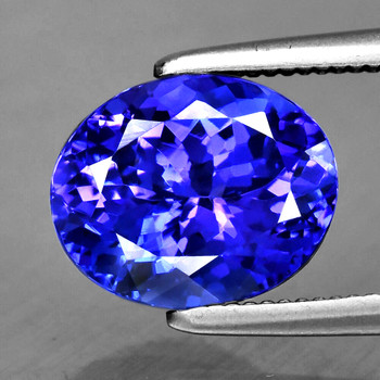 12.5x10 mm Oval {6.22cts} Top Luster Natural D-Block Purple Blue Tanzanite [Flawless-VVS]-Top Grade Free Certificate