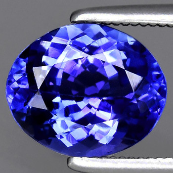 12x10 mm Oval {4.05cts} Top Luster Natural D-Block Purple Blue Tanzanite [Flawless-VVS]-Top Grade Free Certificate