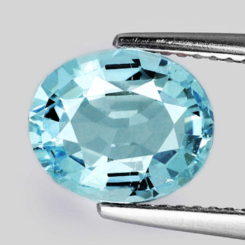 7.5x6.5 mm Oval {1.22ct} Brilliant Luster Natural Blue Aquamarine [Flawless-VVS]