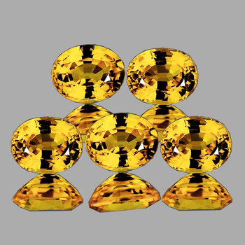 4.5x3.5 mm Oval 5 pcs Sparkling Luster Natural Intense Yellow Sapphire [Flawless-VVS]