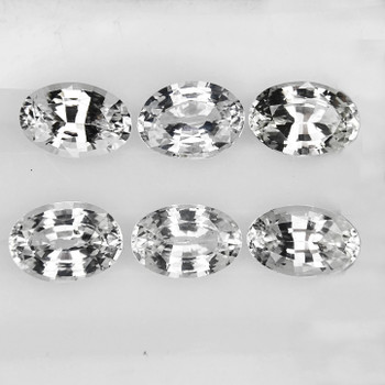 3x2 mm Oval 6 pieces Top Fire Luster Natural White Sapphire [Flawless-VVS]