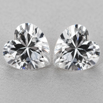 4.00 mm Heart 2pcs Superb Fire Luster Natural White Sapphire [Flawless-VVS]