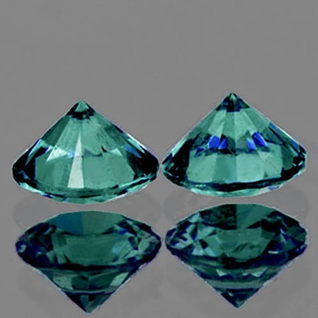 4.00 mm Round 2pcs Superb Luster Natural Blue Green Sapphire [Flawless-VVS]