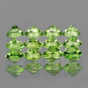 2.50 mm Round 12 pcs Superb Luster Natural Golden Green Sapphire [Flawless-VVS]