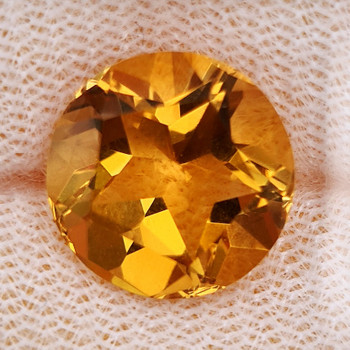 12.00 mm Fancy Round 5.86ct AAA Luster Natural Golden Orange Citrine [Flawless-VVS]