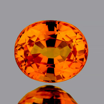 6x5 mm Oval {0.90ct} AAA Fire Sparkles Natural Top Orange Yellow Sapphire [VVS]-AAA Grade-Free Certificate