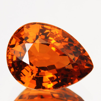 7x5.5 mm Pear {1.08ct} Fire Luster Natural Intense Orange Sapphire [Flawless-VVS]-AAA Grade