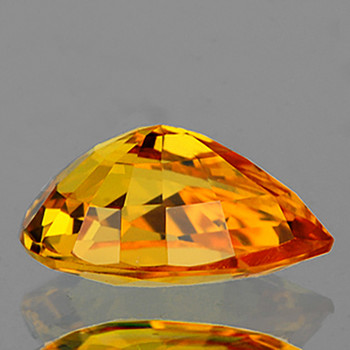 8x6 mm Pear {1.42ct} AAA Fire Luster Natural Intense Yellow Sapphire [Flawless-VVS]-AAA Grade