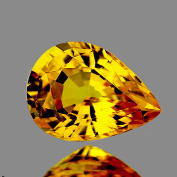 8x6 mm Pear {1.42ct} Fire Luster Natural Intense Yellow Sapphire [Flawless-VVS]-AAA Grade