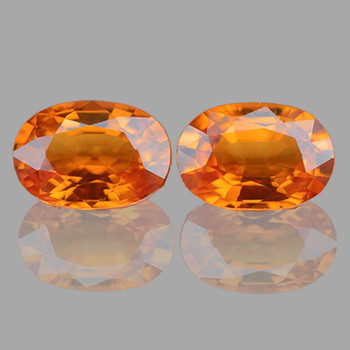 6x4 mm Oval 2 pieces Fire Sparkles Natural Orangy Yellow Sapphire [Flawless-VVS]