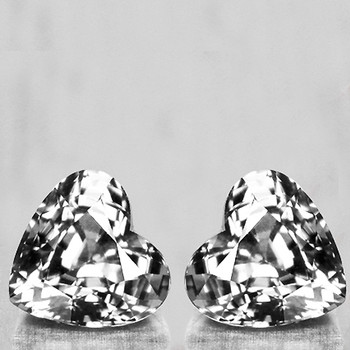 4.00 mm Heart 2 pcs Top Luster Natural White Sapphire [Flawless-VVS]