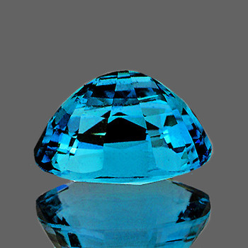 10x7 mm Oval 3.15cts Natural Brilliant Electric Blue Zircon [Flawless-VVS]