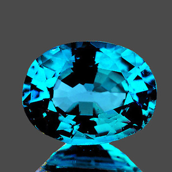 10x7 mm Oval 3.15cts Natural Brilliant Electric Blue Zircon [Flawless-VVS]