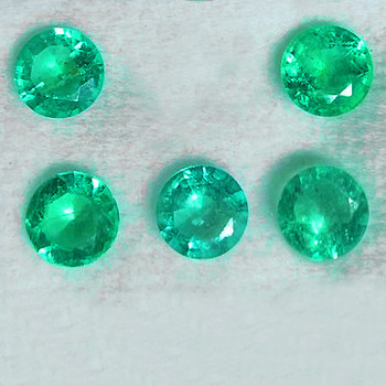 3.50 mm Round 5 pcs Sparkling Natural Brilliant Blue Green Emerald [SI]