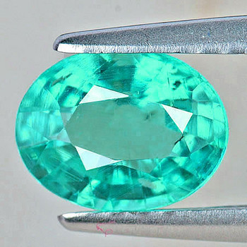 7x5 mm Oval {0.75ct} Lustrous Zambian Natural Blue Green Emerald [VS]