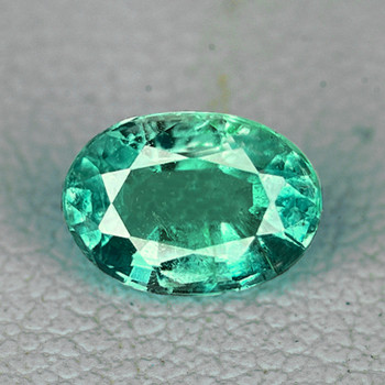 7x5 mm Oval 0.68ct Lustrous Zambian Natural Blue Green Emerald [VS-SI]