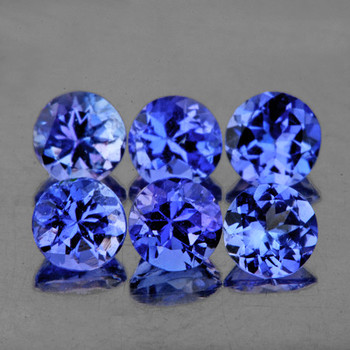 3.30 mm Round 6 pcs AAA Fire Luster Natural Sparkling Purple Blue Tanzanite [Flawless-VVS]