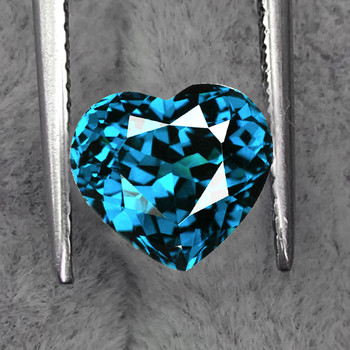 7x6 mm Heart {1.45cts} AAA Luster Natural Intense London Blue Topaz [Flawless-VVS]