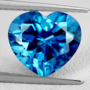 6.50 mm Heart {1.00cts} AAA Luster Natural Bright London Blue Topaz [Flawless-VVS]
