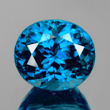 9x8 mm Oval 3.12cts AAA Luster Natural London Blue Topaz [Flawless-VVS]