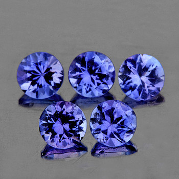 3.70 mm Round 5 pcs AAA Fire Luster Natural Purple Blue Tanzanite [Flawless-VVS]
