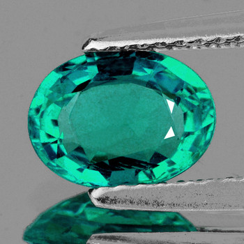 7x5 mm Oval 0.52ct Lustrous Zambian Natural Blue Green Emerald [SI]