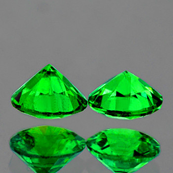 4.00 mm Round 2pcs Superb Luster Top Grade Natural Intense Green Tsavorite Garnet [Flawless-VVS]-Rare