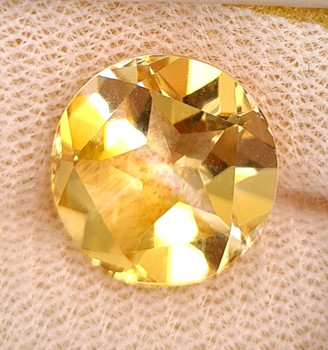 12.00 mm Fancy Round 5.25ct AAA Luster Natural Golden Yellow Citrine [Flawless-VVS]