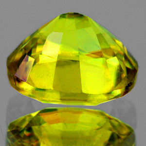 7.5x5.5 mm Oval 1.66ct Superb Luster Rainbow Spark Natural Canary Yellow Sphene [VVS]